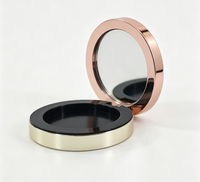 Boîte à poudre compacte ronde portable J85-Q03 vide en plastique avec miroir pour fond de teint et maquillage du visage