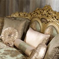 Ensemble de canapés de style luxueux 100% sculpté à la main avec feuille d'or Laque antique Canapé de salon personnalisé