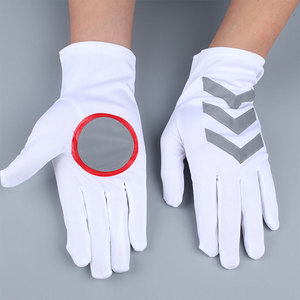 Guanti Riflettenti a Doppia Faccia per Comando e Controllo del Traffico, Guanti ad Alta Visibilità in Poliestere per Lavori <span class=keywords><strong>di</strong></span> Sicurezza Stradale - Product Image 1