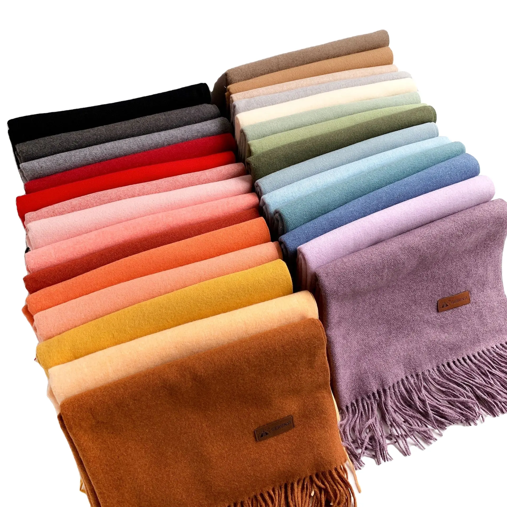 Écharpe de pashmina de couleurs multicolores solides Écharpe de mode en cachemire Écharpes d'hiver pour dames en gros