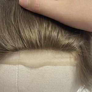 Prothèse capillaire en dentelle pour hommes, système de remplacement capillaire en cheveux naturels, avec dos et côtés en poly, couleur claire, vente en gros - Product Image 4