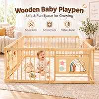 Parc pour bébé en pin massif personnalisé, pliable, portable, modulaire, pour activités intérieures des enfants