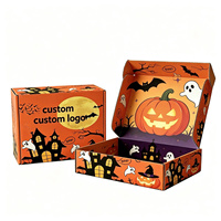 Boîtes d'expédition personnalisées pour Halloween avec logo, en forme de citrouille orange et de fantôme, pliables, en carton ondulé, pour l'e-commerce