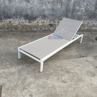 Chaise longue moderne en aluminium empilable pour la plage, le jardin, le bord de la piscine, l'hôtel, meubles d'extérieur