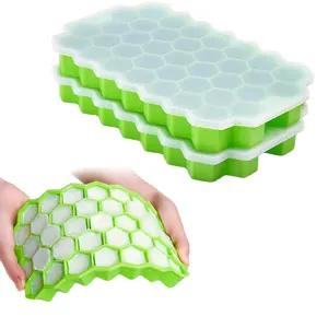 Molde de silicone reutilizável para cubos de gelo, bandeja de silicone para cubos de gelo, com 37 cavidades, ferramentas para sorvete, preço de atacado