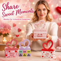 Boîtes en papier pour cadeaux de bonbons de la Saint-Valentin avec poignée en forme de cœur, Joyeuse Saint-Valentin, boîte en papier pour friandises, souvenir