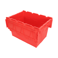 Boîte de rangement en plastique avec couvercle attaché en PP de 600*400*415 mm, pour le stockage logistique industriel, la manutention et le transport