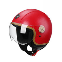 Casque de moto électrique classique rétro universel quatre saisons en cuir pour hommes et femmes, idéal pour le commerce international