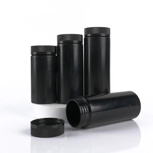 Black HDPE Plastic <b>Pill</b> <b>Bottle</b> 100ml 150ml 200ml with Tear Off Flip Cap Vitamin Supplement Container Custom Logo Wholesale - Product Image 1