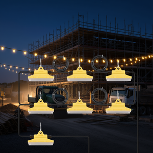 Guirnalda de Luces LED Conectables e Impermeables para Exteriores, 100 Pies, 150W, 15000LM, IP65, Luz de Trabajo con Gancho Amarillo - Product Image 2