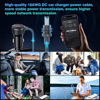 Cable de Alimentación para Auto Mindpure Starlink Mini, 12V-24V, Encendedor de Cigarrillos a Cable DC, IP68 Impermeable con Pantalla LED, 18AWG, Carga de 5A