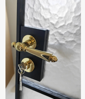 Juego de Puerta Completo de Aluminio con Doble Puerta Arqueada Estilo Francés BOCHARM, Anti-Robo, para Dormitorio, Sala de Estar, Cocina y Pasillo