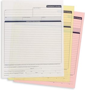 Carnets de factures et de reçus pour entrepreneurs, avec feuilles de factures vierges, 50 pages complètes, formulaires autocopiants en 3 feuillets avec copies carbonées - Product Image 3