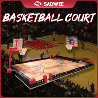(Sin Caja) Bloques de Construcción para Construir Campos Deportivos, Modelo de Escena de Fútbol, Baloncesto y Voleibol de Playa, Regalo Coleccionable Creativo para Decoración de Aficionados