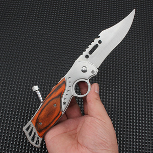 Coltello Pieghevole da Campeggio con Manico in Legno Colorato, Coltello da Caccia Tascabile per Autodifesa e Sopravvivenza, Vendita all'Ingrosso - Product Image 3
