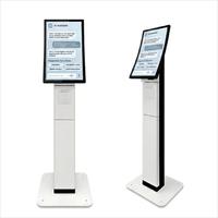 Kiosque de commande SINMAR à surface incurvée, sur pied, avec écran tactile LCD incurvé de 23,6 pouces et imprimante