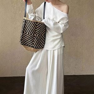 Bolso Tote de Rafia de Alta Calidad con Correa de Hombro de Cuero, Bolso de Mano para Mujer, Verano - Product Image 4