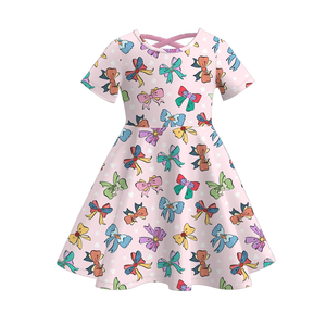 Robe douce bio à imprimé <span class=keywords><strong>princesse</strong></span> pour bébé filles vêtements personnalisés pour enfants printemps été col rond lait soie pour les tout-petits - Product Image 1
