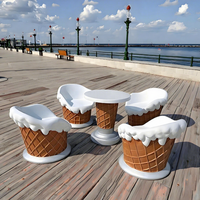 Ensemble de table et chaises créatives sur mesure pour glacier, hôtel, parc, décoration extérieure, fabricant de mobilier commercial