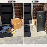 Boîte de livraison de colis JDY pour l'extérieur, boîte à colis autoportante en acier extra-large avec compartiment de rangement sécurisé verrouillable