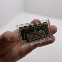 Vente en gros d'artisanat Qualité Fine Gold Silver Iron Coin Lingot d'or lingot avec plaqué épais