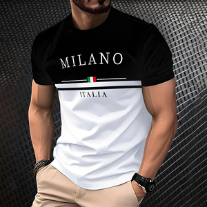 <span class=keywords><strong>T</strong></span>-shirt da uomo con stampa sublimatica in stile italiano, <span class=keywords><strong>t</strong></span>-shirt estiva casual e creativa, personalizzata di alta qualità. - Product Image 1