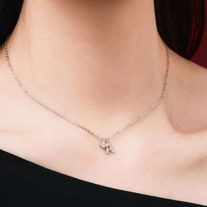 Dylam -A- <b>Initial</b> Necklace Rhodium Plated 925 <b>Silver</b> 5A Zirconia Tiny Letters Monogram <b>Pendant</b> Necklaces for Women - Product Image 4