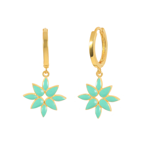 Boucles d'oreilles pendantes émail étoile d'anis style coréen, colorées, tendance, avec breloque étoile, cadeaux - Product Image 2
