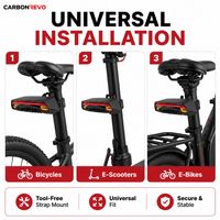 Feu arrière intelligent pour trottinette électrique Carbonrevo avec clignotants intégrés, longue durée de vie, compatible pour les trajets urbains