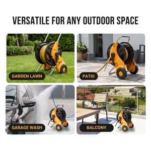 Carrito Móvil para Enrollar Mangueras, de Plástico, Ergonómico, Ajustable en Altura, Resistente, 50 m, para Riego de Jardín al Aire Libre - Product Image 2