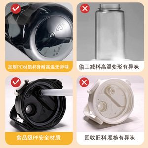 Sports Water Bottle Large Capacity With Handle And Straw Graduated Scale Portable Fitness Use - Product Image 4