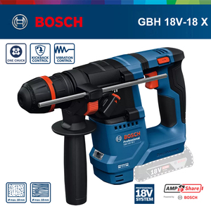 <span class=keywords><strong>Martillo</strong></span> Rotatorio Inalámbrico <span class=keywords><strong>Bosch</strong></span> GBH 18V-18X, Motor sin Escobillas de 18V, ONECHUCK, Perforación de Concreto de 18 mm, Herramienta Eléctrica de Impacto de 1.5J - Product Image 1