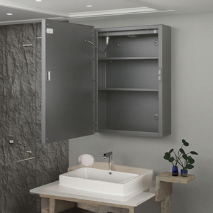 <span class=keywords><strong>Armoire</strong></span> à <span class=keywords><strong>pharmacie</strong></span> avec lumières LED <span class=keywords><strong>armoire</strong></span> à miroir de salle de bain murale avec charnière de piano mode 3 couleurs porte en aluminium noir 1420" - Product Image 4