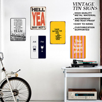 Decorazione Murale Personalizzata, Insegna in Metallo alla Moda, Artigianato in Metallo Stampato UV, Citazioni Divertenti per Ufficio, Bar, Casa, Poster da Parete