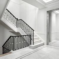 Panneaux de clôture d'escalier modernes en fer forgé, revêtement poudré personnalisé, antirouille, vente en gros Chine