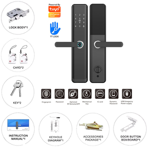 Tuya/TTlock Thông Minh Móc Khóa Thông Minh Không Cần Chìa Khóa Vân Tay Có Tay Cầm Chống Nước Wifi/Bluetooth Cửa Gỗ Nhôm Khóa Kỹ Thuật Số - Product Image 5