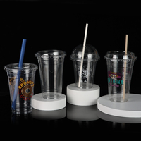 Gobelets à café froids jetables personnalisés, écologiques, en plastique, avec couvercles, qualité alimentaire, pour fêtes, en PET