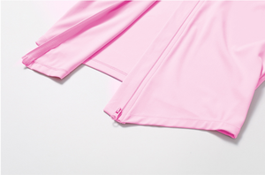 GH sıcak satmak yeni renkler çıplak naylon malzeme fermuar koşu spor dar uzun kollu Yoga spor salonu ceket - Product Image 5