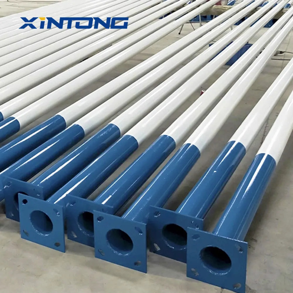 Xintong Chất lượng cao Q235 nhúng nóng mạ kẽm 3M 6M Thép Ánh sáng đường phố cực