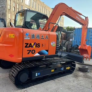 Hitachi ZX70 Excavator 2020 Model Orange Rubber Tracks Closed Cab 7 Ton PLC Controlled High Power Engine Construction Site Use - Product Image 1