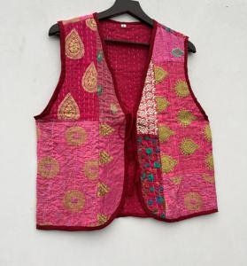 Chaleco bordado elegante hecho a mano para mujer, ropa exterior informal de retazos con cuello en V de algodón para fiesta de otoño e invierno - Product Image 3