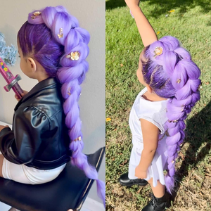 Extensions <span class=keywords><strong>de</strong></span> cheveux Yaki <span class=keywords><strong>de</strong></span> haute qualité 100g Faciles à tresser pour les femmes noires Synthétique 24 pouces Rumi Purple Jumbo Braid Hair - Product Image 2