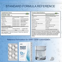 Comprimés d'eau H2 haute concentration |   12 PPM d'hydrogène moléculaire, 80 mg de magnésium |   Comprimés effervescents à dissoudre pour boisson |   Sans saveur, 30 unités