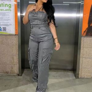 <span class=keywords><strong>Combinaison</strong></span> en <span class=keywords><strong>jean</strong></span> droite sans manches, style fourreau, pour femme - Product Image 5