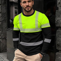 Camiseta de Manga Larga para Hombre, Verano, Algodón/Poliéster, Transpirable, Antiencogimiento, Antipilling, Estampado Fotográfico, Tallas Grandes, Personalizable