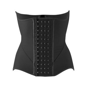 Corset de maintien de la taille pour femmes, style rayé, décolleté en U, 10 baleines en acier, contrôle du ventre, avec crochets réglables - Product Image 4