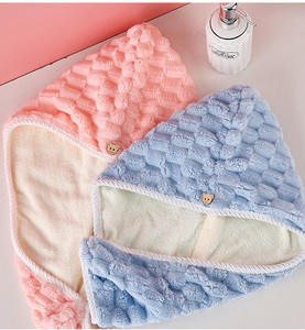 Serviette de toilette double couleur épaississante pour filles Turban à séchage rapide avec bouton réglable pour femmes Cheveux humides <span class=keywords><strong>anti</strong></span>-frisottis - Product Image 5
