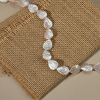 Perles naturelles en gros 13*17mm blanc violet pièce de monnaie forme baroque brins de perles d'eau douce