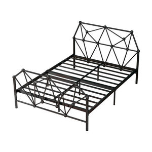 Modern Industrial Dormitory Home Use Durable Steel Construction with Adjustable Features <b>Single</b> Tier Coated <b>Metal</b> Pipe <b>Bed</b> <b>Frame</b> - Product Image 5