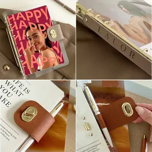 New Arrival Promotional Fashion Custom Eco-friendly PVC Transparent Cover A5 A6 A7 Binder Notebook For Girls